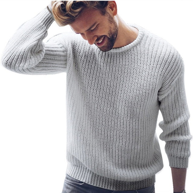 2019 Autumn Winter Men's Cotton Sweaters Men Long Sleeve Pullover Tops O Neck Knitted Jumper Korean Style Knitwears Clothes Plus