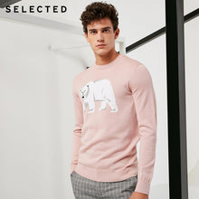 Load image into Gallery viewer, SELECTED Men&#39;s Wool-blend Pullovers Animal White Bear Pattern Sweatshirt O-Neck Long-sleeved Knitted Sweater S | 418424509