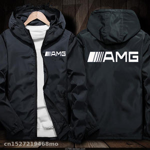 Windproof Jacket for AMG logo in car Jacket Motorcycle Mobike Riding Hooded Suit Windbreaker Racing Suit