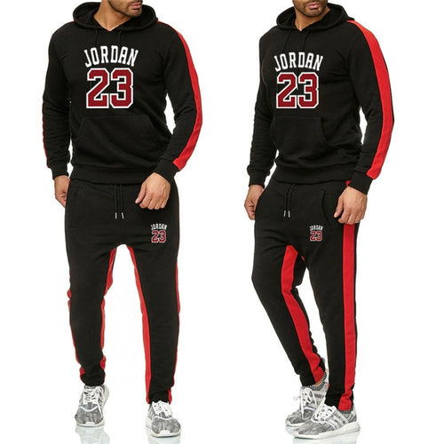 Men's Fashion Tracksuit Casual Sportsuit Men Hoodies/Sweatshirts Sportswear JORDAN 23 Coat+Pant Tracksuit Men Set Brand Clothing