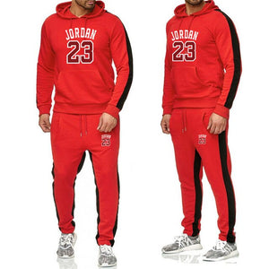 Men's Fashion Tracksuit Casual Sportsuit Men Hoodies/Sweatshirts Sportswear JORDAN 23 Coat+Pant Tracksuit Men Set Brand Clothing