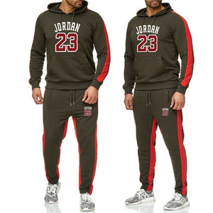 Men's Fashion Tracksuit Casual Sportsuit Men Hoodies/Sweatshirts Sportswear JORDAN 23 Coat+Pant Tracksuit Men Set Brand Clothing