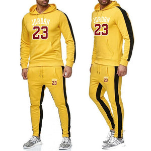 Men's Fashion Tracksuit Casual Sportsuit Men Hoodies/Sweatshirts Sportswear JORDAN 23 Coat+Pant Tracksuit Men Set Brand Clothing