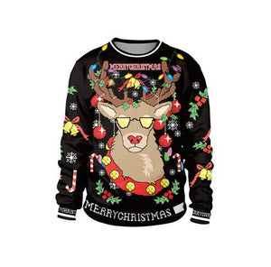 2019 Pullover Womens Mens Hoodies Sweaters Tops Ugly Christmas Sweater Santa Elf FunnyAutumn Winter Clothing