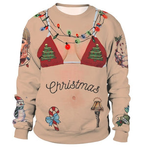 2019 Pullover Womens Mens Hoodies Sweaters Tops Ugly Christmas Sweater Santa Elf FunnyAutumn Winter Clothing