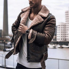 Load image into Gallery viewer, Men Coat Jacket Autumn Faux Leather Plus Size Casual Fashion Winter Fluffy