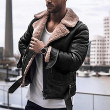 Load image into Gallery viewer, Men Coat Jacket Autumn Faux Leather Plus Size Casual Fashion Winter Fluffy