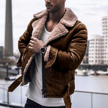 Load image into Gallery viewer, Men Coat Jacket Autumn Faux Leather Plus Size Casual Fashion Winter Fluffy