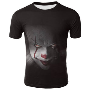 Horror Movie It Penny Wise Clown Joker 3D Print Tshirt Men/Women Hip Hop Streetwear Tee T shirt 90s Boys Cool Clothes Man Tops