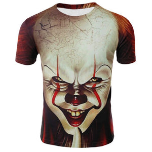 Horror Movie It Penny Wise Clown Joker 3D Print Tshirt Men/Women Hip Hop Streetwear Tee T shirt 90s Boys Cool Clothes Man Tops