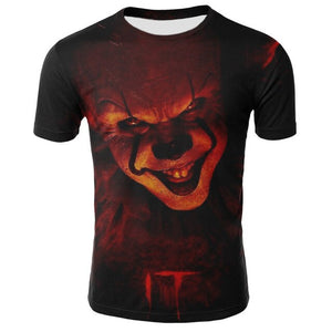 Horror Movie It Penny Wise Clown Joker 3D Print Tshirt Men/Women Hip Hop Streetwear Tee T shirt 90s Boys Cool Clothes Man Tops