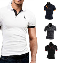 Load image into Gallery viewer, Summer Fashion Men Short-Sleeved Casual Style Fashion Short-Sleeved Top Popular Fashion Polo-shirt Solid Color Shirt