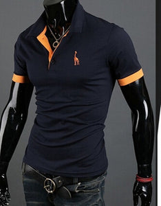 Summer Fashion Men Short-Sleeved Casual Style Fashion Short-Sleeved Top Popular Fashion Polo-shirt Solid Color Shirt