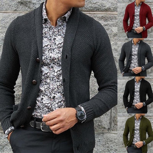 Hombre Autumn Winter 2019 Men' s Outwear Fashion Cardigan Men Sweater Overcoat