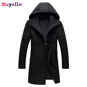 Men's Woolen Coat Men Winter And Autumn Plus Size casual cloth Slim Coat Man Winter Fashion Simple Style Trend Long Outercoat