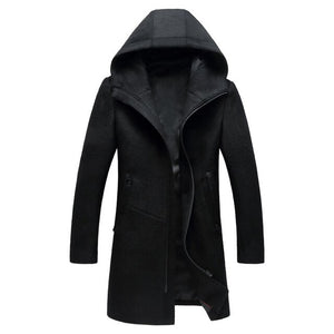 Men's Woolen Coat Men Winter And Autumn Plus Size casual cloth Slim Coat Man Winter Fashion Simple Style Trend Long Outercoat