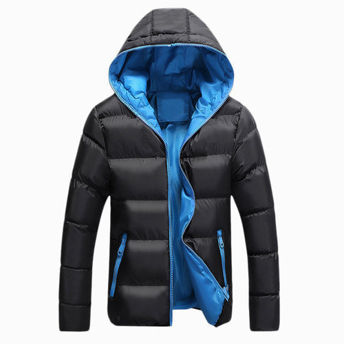 Autumn & Winter Men Hooded Thick Solid Color down Jacket Cotton-padded Clothes Large Size Casual Trend 8039 Cotton-padded Clothe