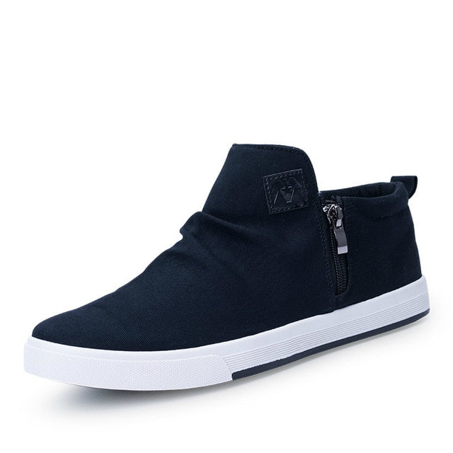 New Men's Non-Leather Casual Shoes Fashion Sneakers High-top Canvas Shoes Man Plush Warm Booties Student Best Sellers Quality