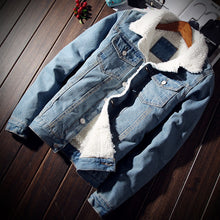 Load image into Gallery viewer, Men Jacket and Coat Trendy Warm Fleece Denim Jacket 2018 Winter Fashion Mens Jean Jacket Outwear Male Cowboy