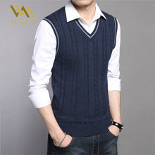 Load image into Gallery viewer, Mens Sweaters Autumn Winter Jacket Men Warm Pullovers Sleeveless O Neck Knitted Vest Femme Elegant Casual Sweater Vests