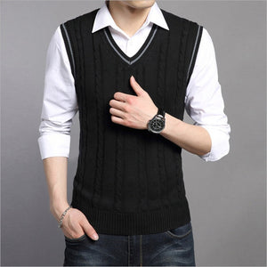 Mens Sweaters Autumn Winter Jacket Men Warm Pullovers Sleeveless O Neck Knitted Vest Femme Elegant Casual Sweater Vests