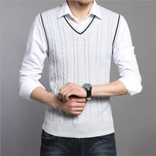 Load image into Gallery viewer, Mens Sweaters Autumn Winter Jacket Men Warm Pullovers Sleeveless O Neck Knitted Vest Femme Elegant Casual Sweater Vests