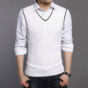 Mens Sweaters Autumn Winter Jacket Men Warm Pullovers Sleeveless O Neck Knitted Vest Femme Elegant Casual Sweater Vests