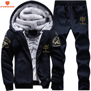 Men's large size M-9XL New Men's  Sets Autumn Sports Suit Sweatshirt + Track Pants Clothing For Men 2 pieces Sets Slim Outerwear