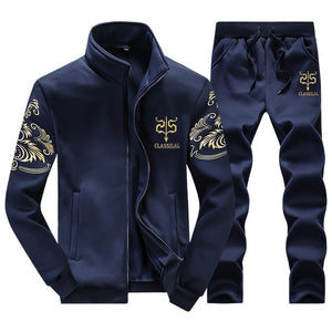 Plus Size 6XL 7XL 8XL 9XL Men's Sportswear Suit Sweatshirt Tracksuit Men Casual Active Suit Zipper Outwear 2PC Jacket+Pants Sets