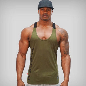 Solid Gym Men Stringer Tank Top Bodybuilding Fitness Singlets Muscle Vest Tee basketball jersey