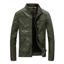 Load image into Gallery viewer, New Spring Men&#39;s Leather Jackets Stand Collar Motorcycle Pu Casual Slim Fit Coat Outwear Drop Shipping ABZ174