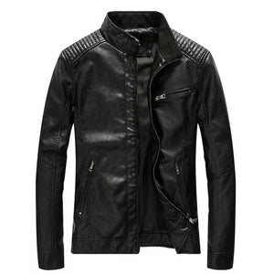 New Spring Men's Leather Jackets Stand Collar Motorcycle Pu Casual Slim Fit Coat Outwear Drop Shipping ABZ174