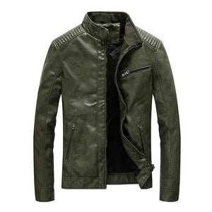 New Spring Men's Leather Jackets Stand Collar Motorcycle Pu Casual Slim Fit Coat Outwear Drop Shipping ABZ174